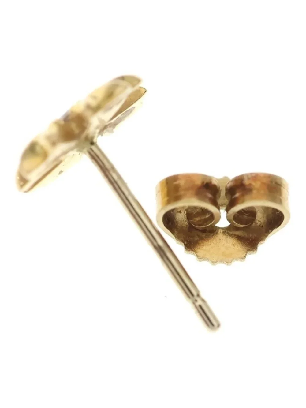 Chrome Hearts 22K No2 CH Pls CH Plus Stud Earrings Gold